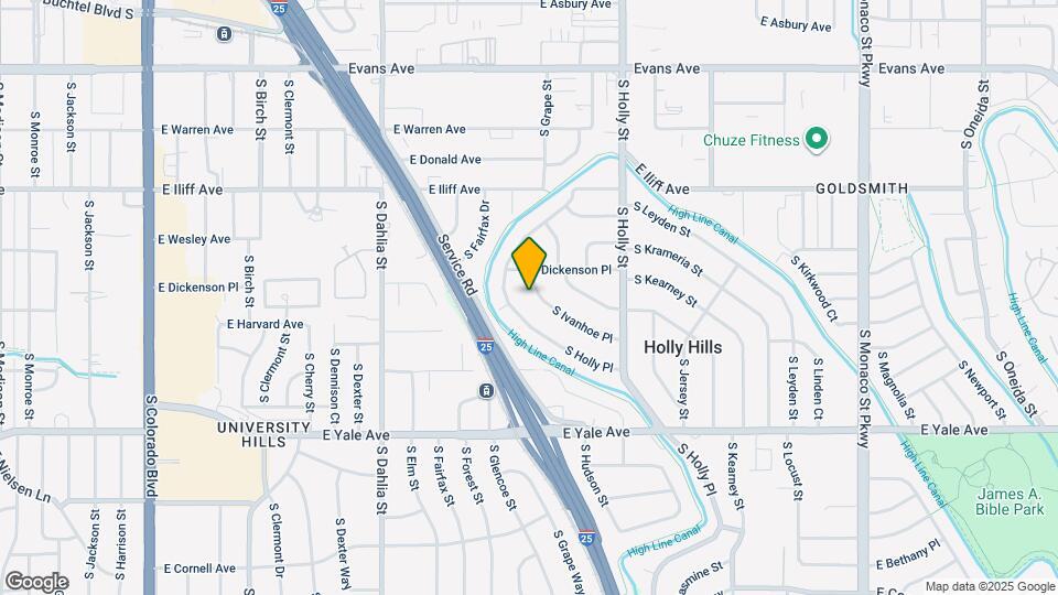 2471 S Ivanhoe Pl Map and Location Details