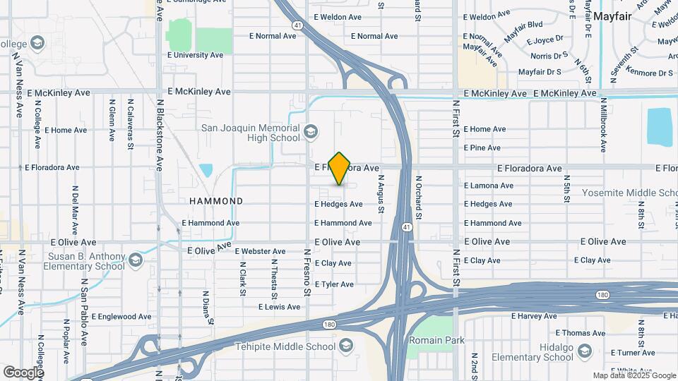 1343 N Mariposa St Map and Location Details