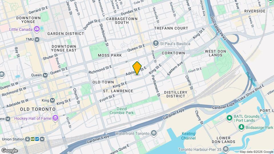 284 King St E, Unit 507 Map and Location Details