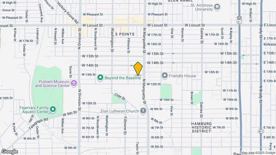 1321 W 13th St Map and Location Details