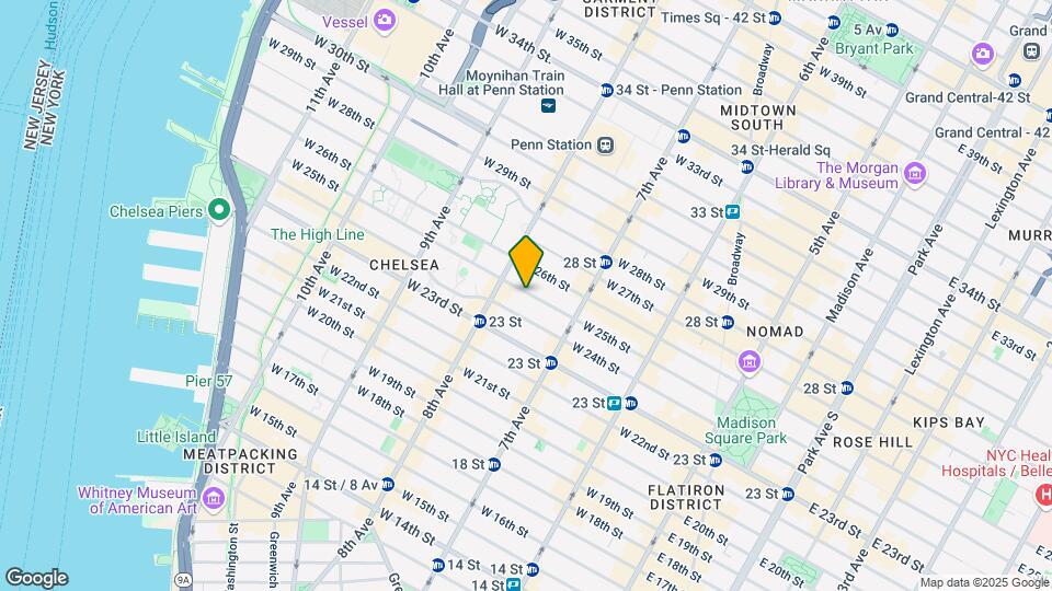 254 W 25th St Map and Location Details