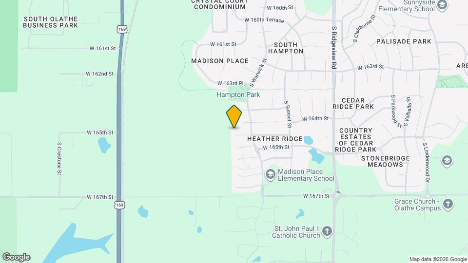 19098 W 164th Terrace Map and Location Details