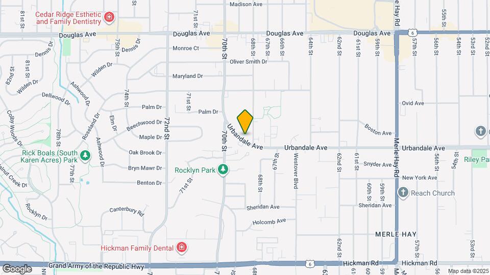 6813 Urbandale Ave Map and Location Details