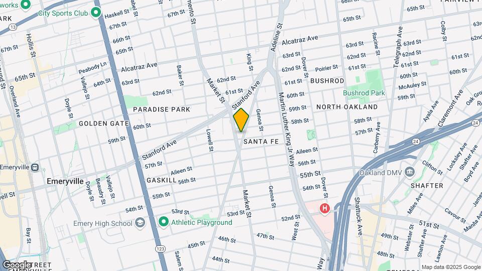 5757 Adeline St Map and Location Details