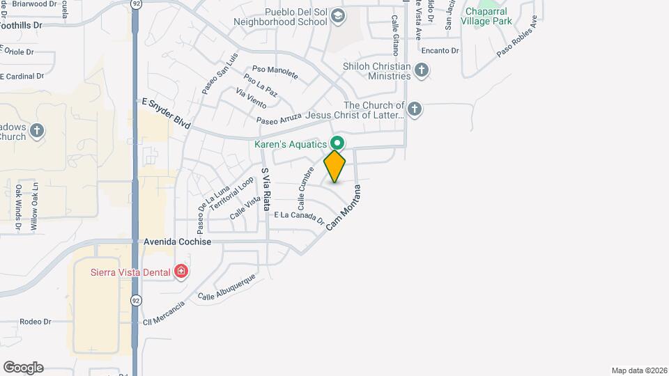 4965 E Barranca Arbolada Mapa y Detalles de la Ubicación