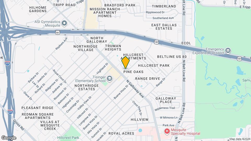 Hillcrest Map and Location Details