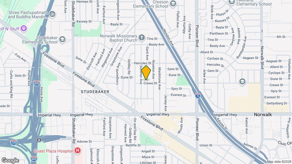 12139 Gard Ave Map and Location Details
