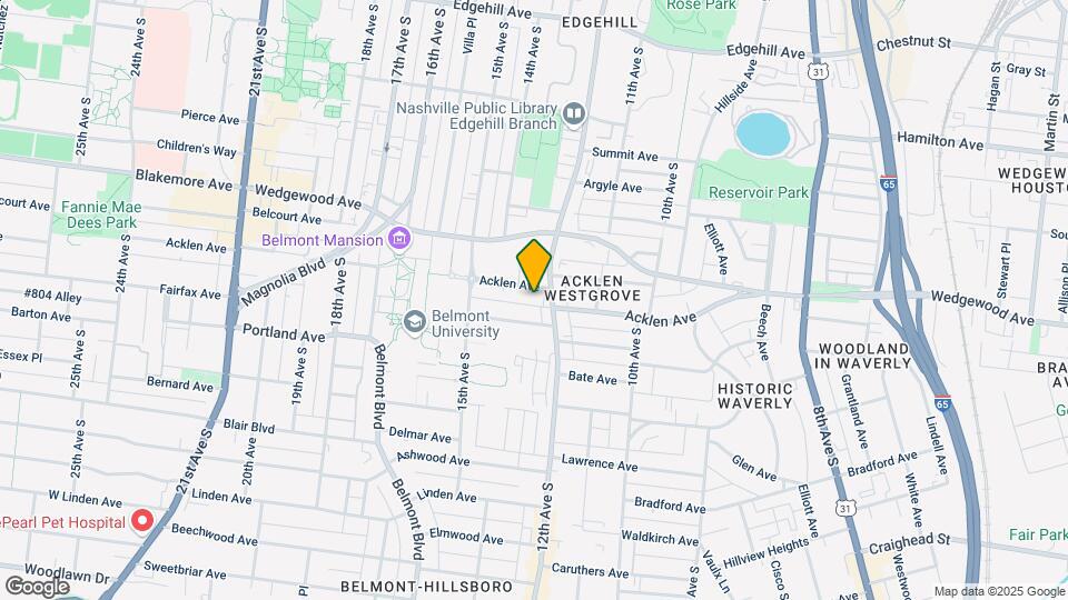 1303 Acklen Ave Mapa y Detalles de la Ubicación