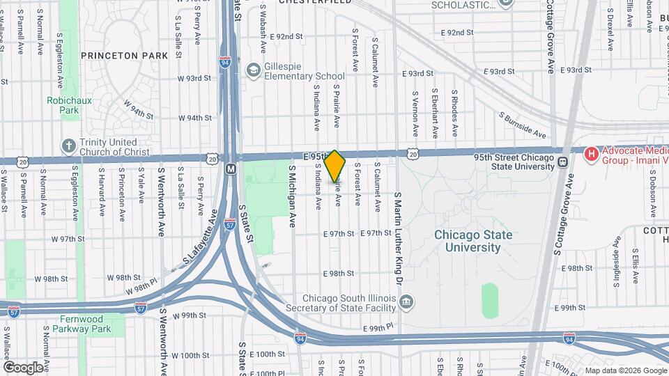 9548 S Prairie Ave Map and Location Details