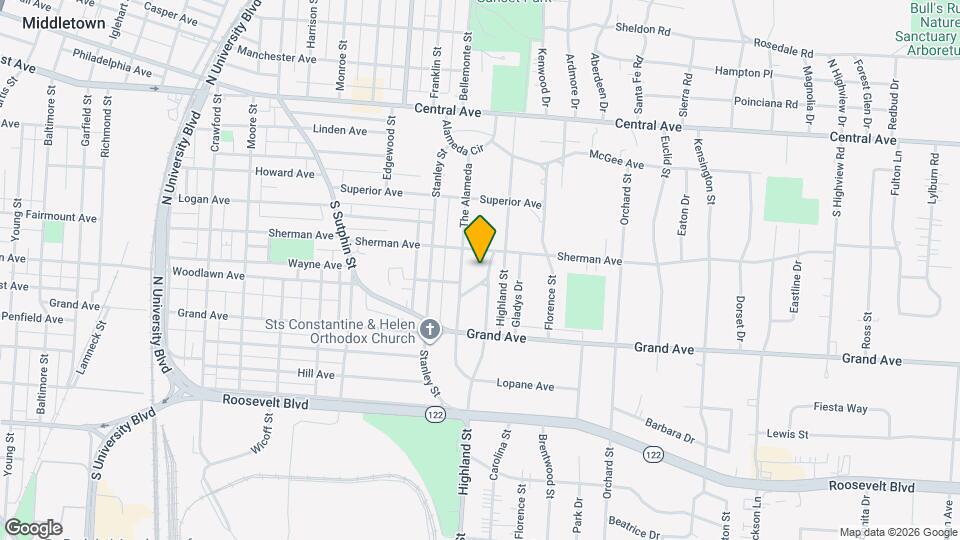 504 Highland St Map and Location Details