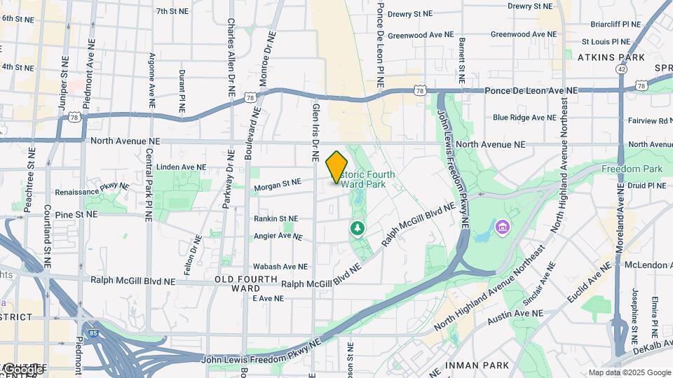 525 Glen Iris Dr NE, Unit 17062 Map and Location Details