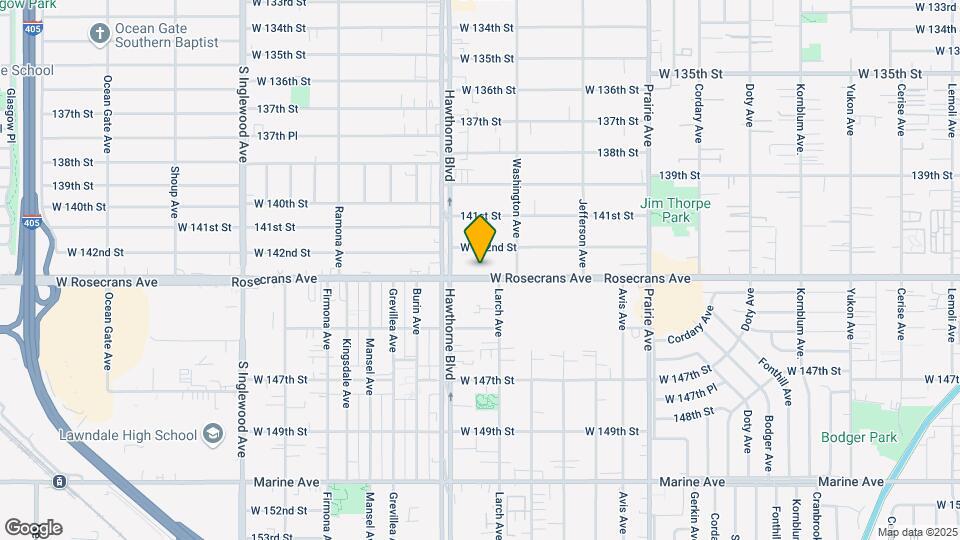4345 W Rosecrans Ave Map and Location Details