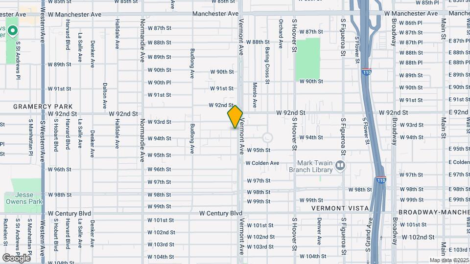 9325 S Vermont Ave Map and Location Details