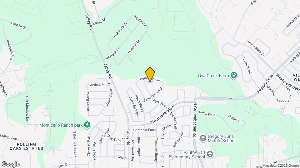 823 Point Cove Map and Location Details