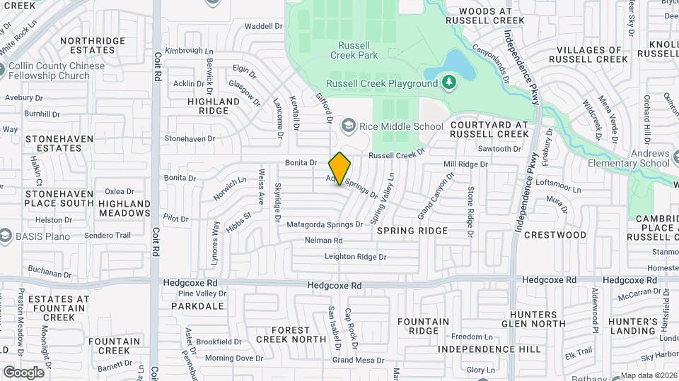 3509 Dripping Springs Dr Map and Location Details