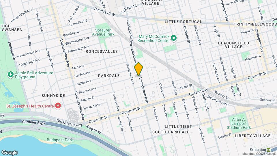 86 Lansdowne Ave, Unit Unit #4 Map and Location Details