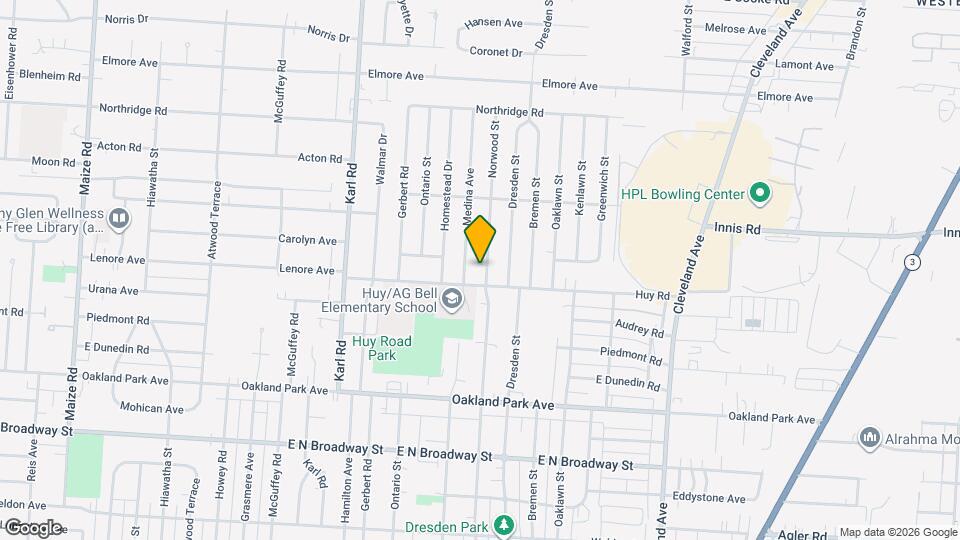 3381 Norwood St Map and Location Details