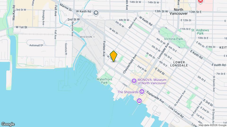 255 W 1st St Map and Location Details