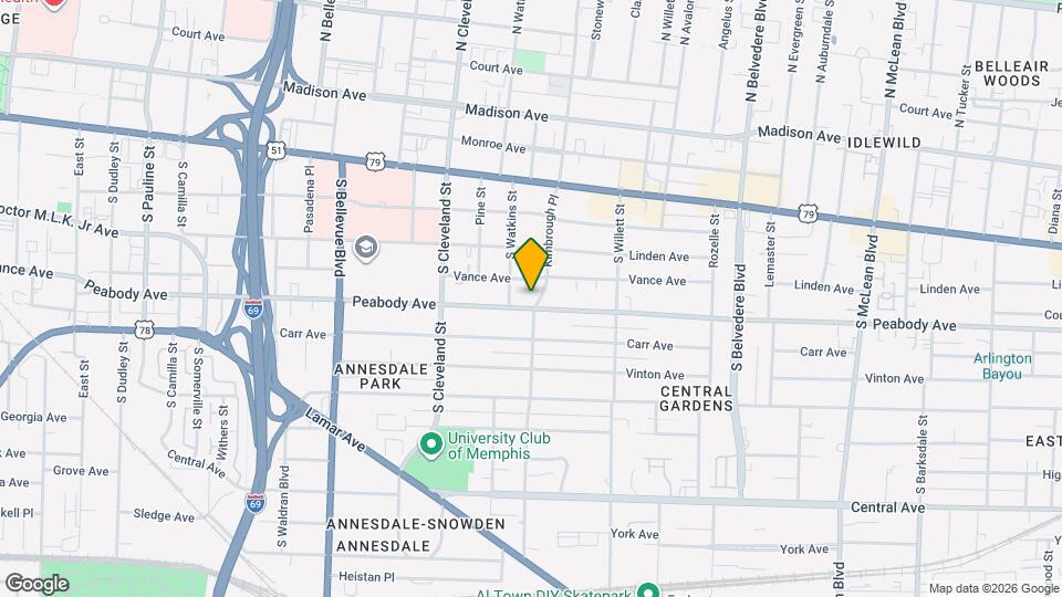 1450 Peabody Ave Map and Location Details