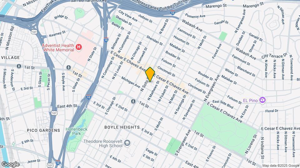 218 N Soto St Mapa y Detalles de la Ubicación