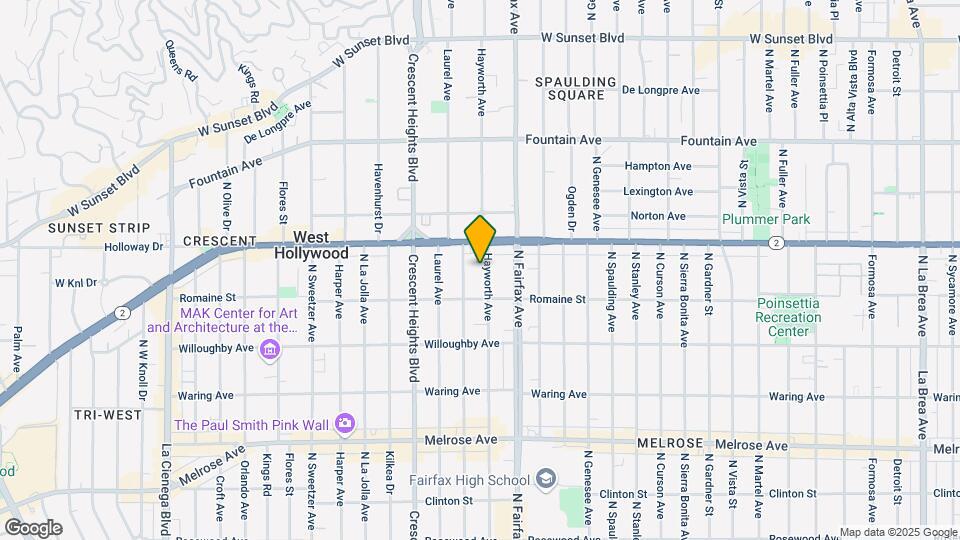 1035 N Hayworth Ave Map and Location Details