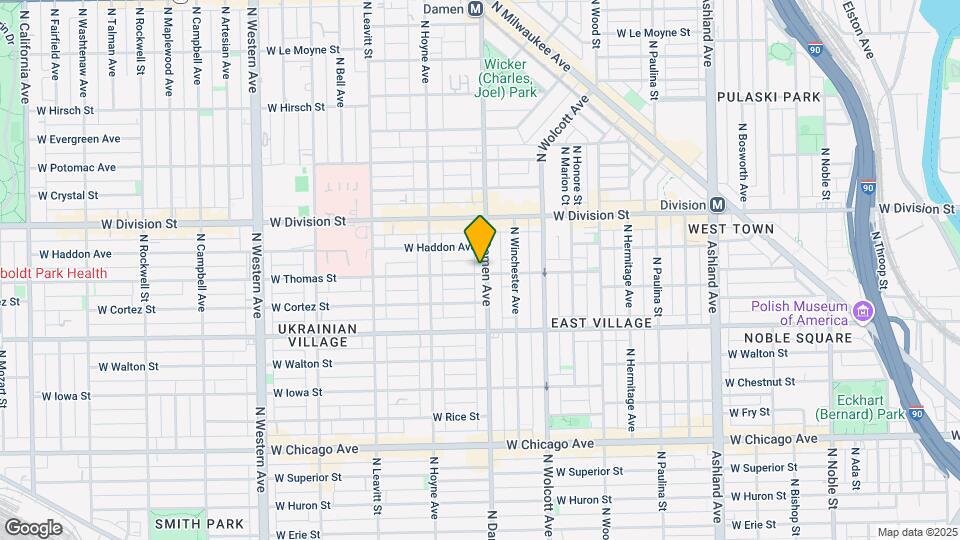 1100 N Damen Ave Mapa y Detalles de la Ubicación