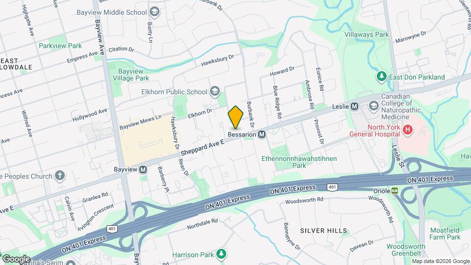 702 Sheppard Ave E Map and Location Details