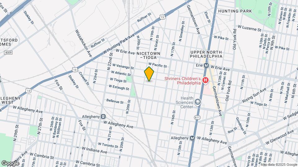 1829 W Tioga St Map and Location Details