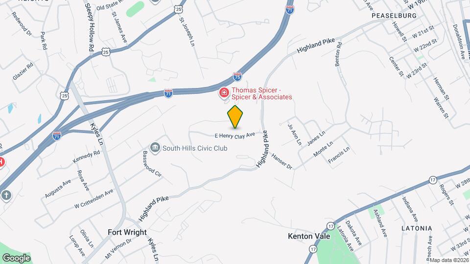 1222 E Henry Clay Ave Map and Location Details