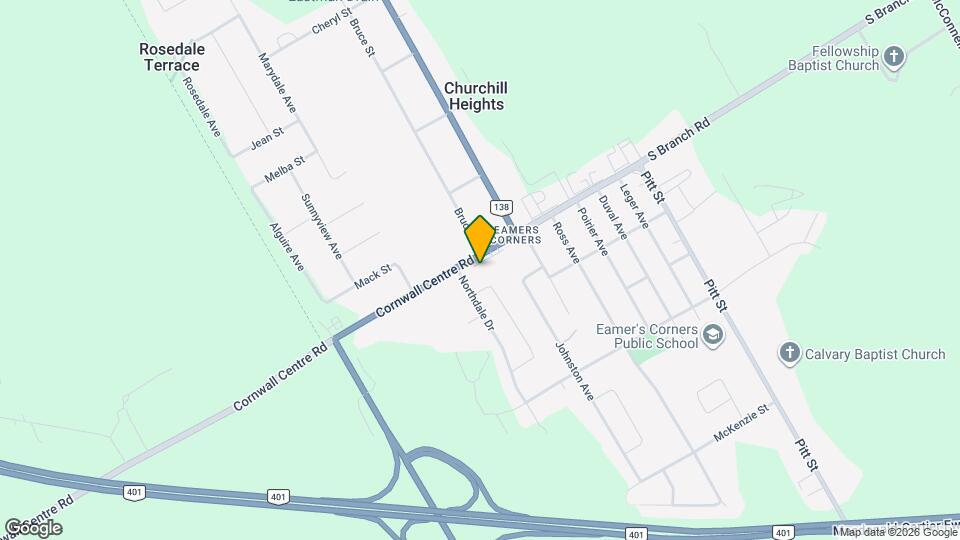 438 Cornwall Centre Rd Map and Location Details