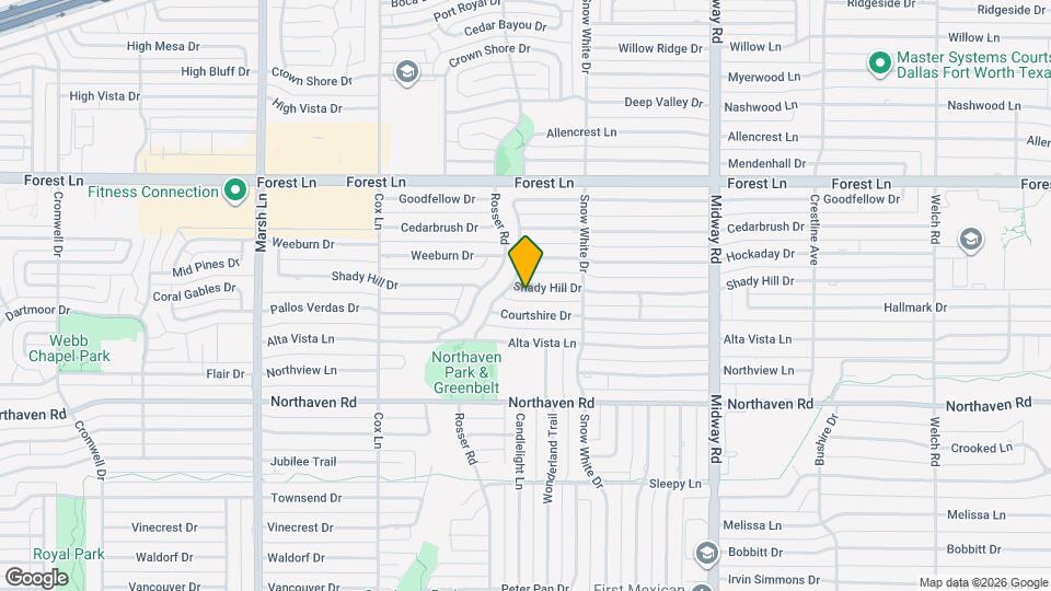 3940 Shady Hill Dr Map and Location Details