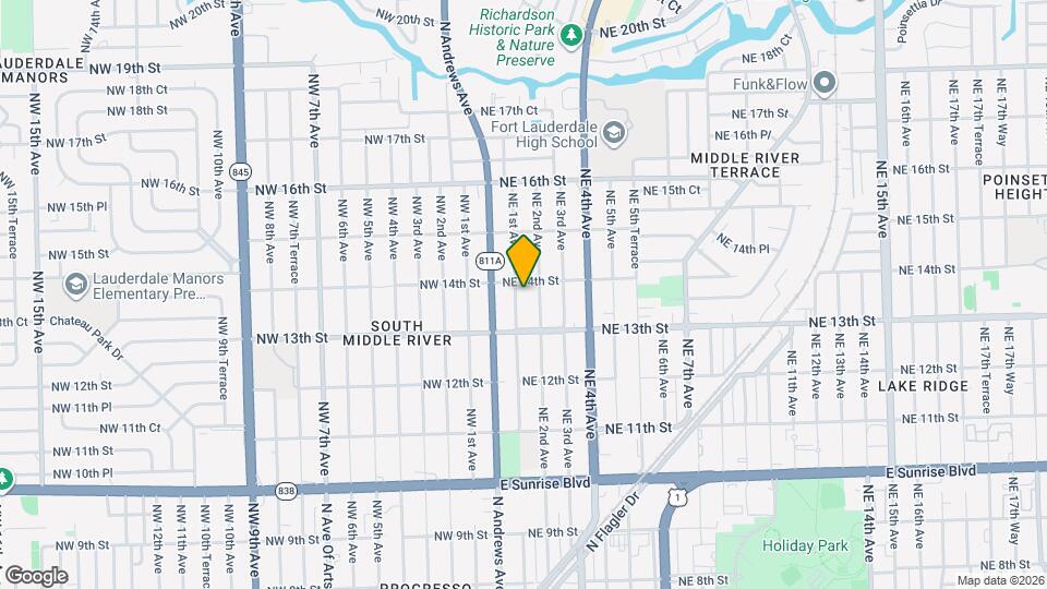 1336 NE 1st Ave. Map and Location Details