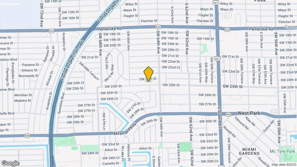 6433 SW 25th St Map and Location Details