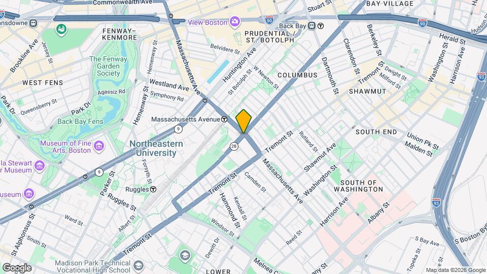 582 Columbus Ave Map and Location Details