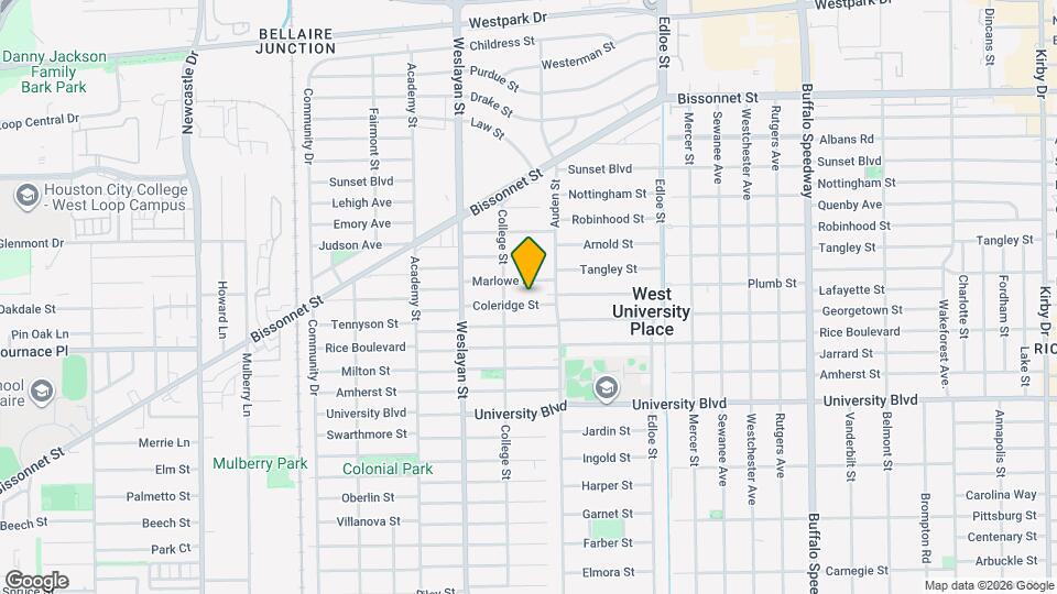 3814 Coleridge St Map and Location Details