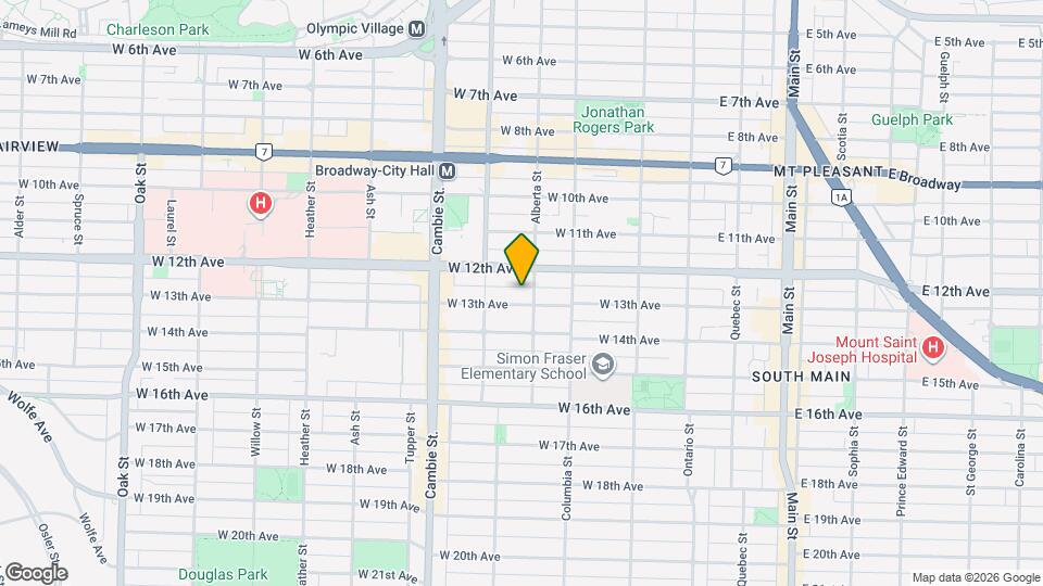 315 W 13th Ave Map and Location Details