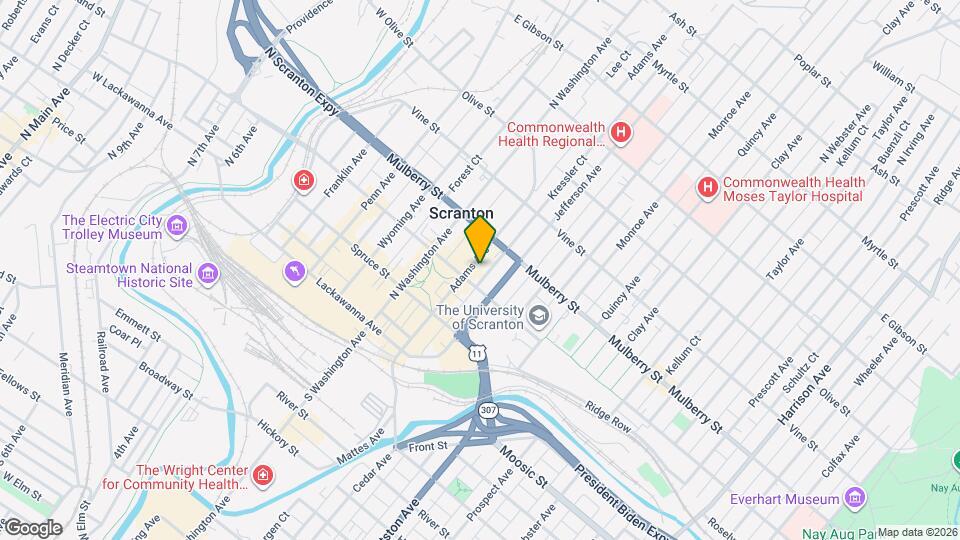 314 Adams Ave Map and Location Details