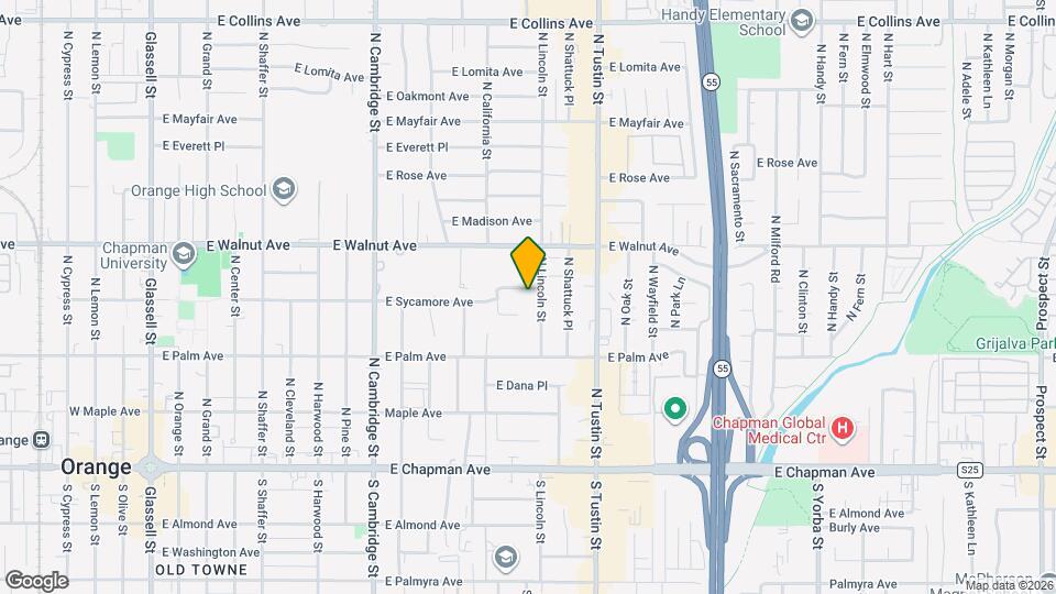 1404 E Sycamore Ave Map and Location Details