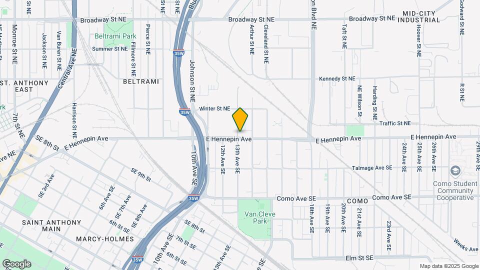1303 E Hennepin Ave Mapa y Detalles de la Ubicación