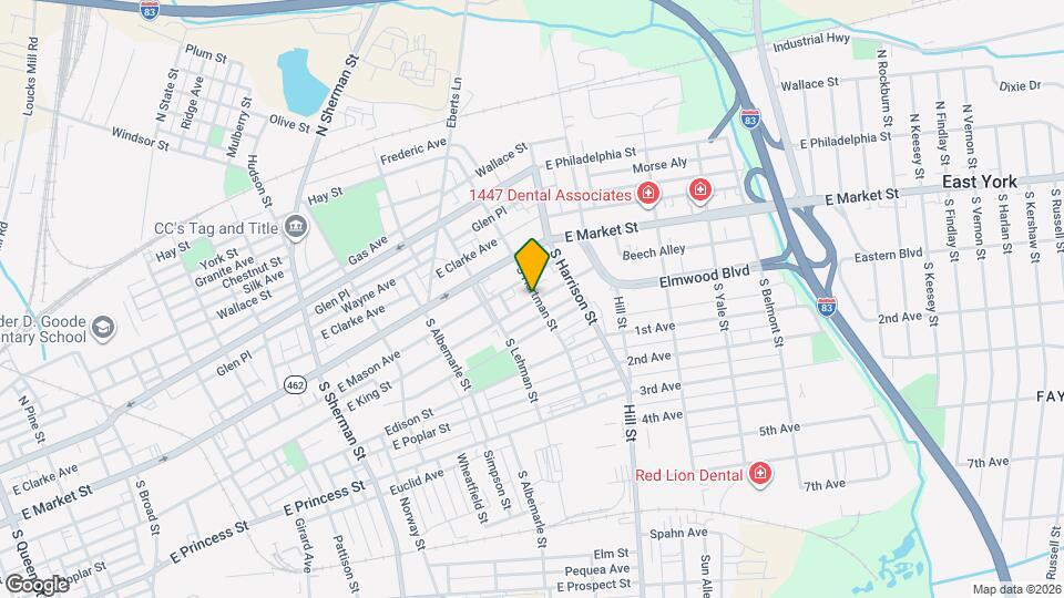 1157 E King St Map and Location Details