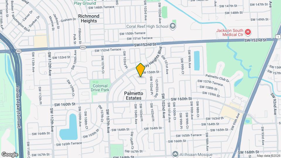 10340 SW 157th St Map and Location Details