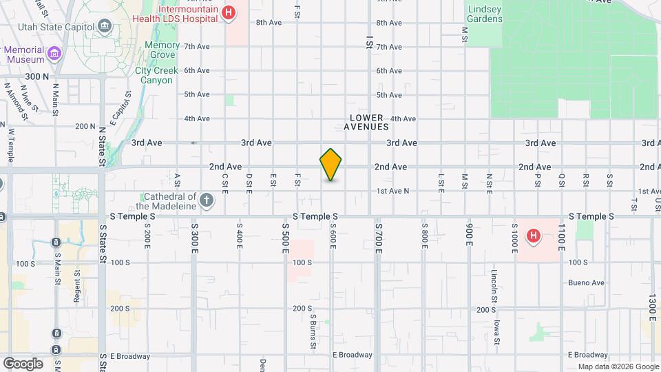 511 E 1st Ave Map and Location Details