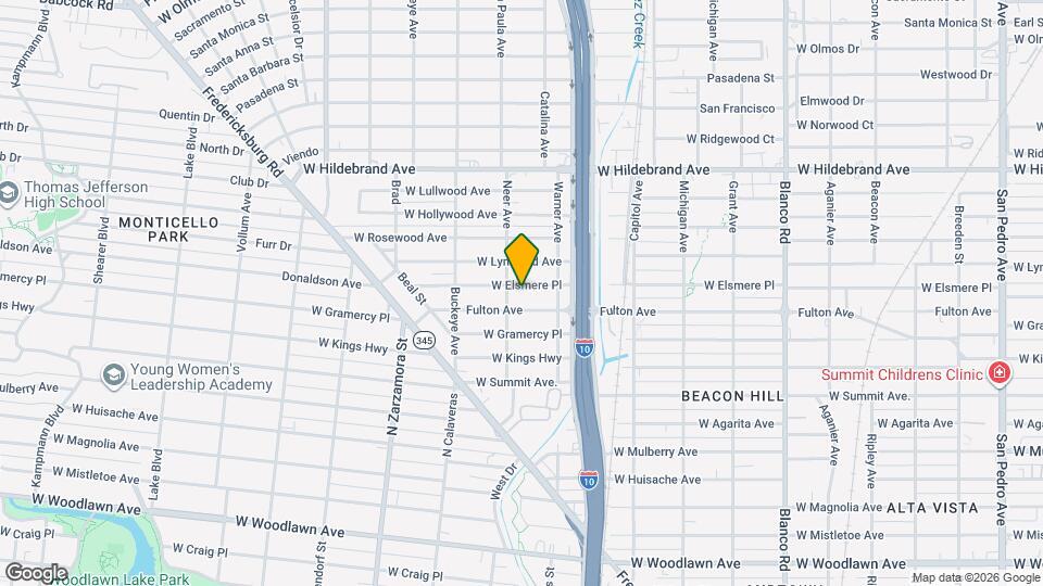 1338 W Elsmere Pl Mapa y Detalles de la Ubicación