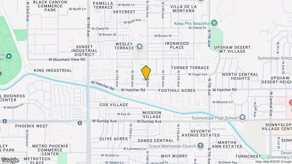 1502 W Palmer Dr, Unit A Mapa y Detalles de la Ubicación