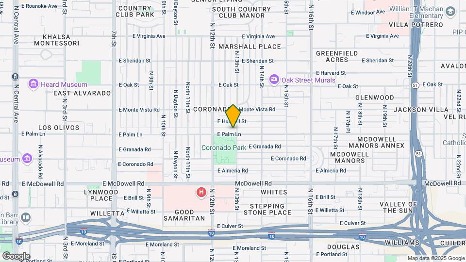 1244 E Palm Ln Map and Location Details