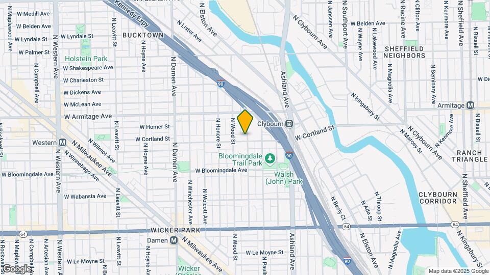1734 W Cortland St, Unit 1 Map and Location Details