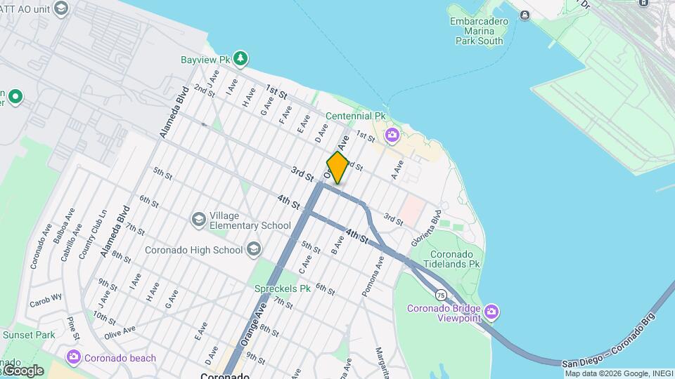 280 C Ave, Unit Coronado Granny Flat Map and Location Details