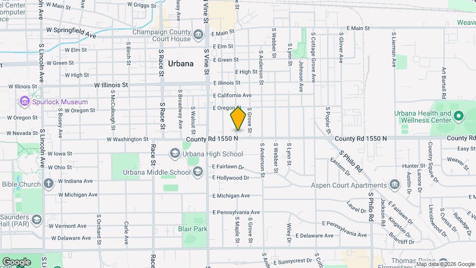 502 E Washington St Map and Location Details