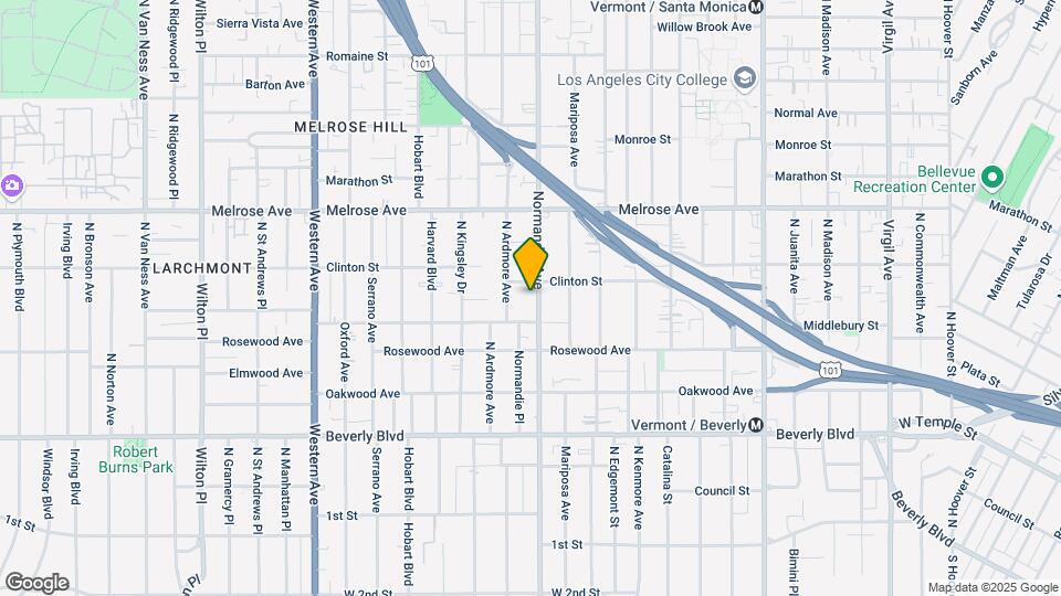525 Normandie Ave Map and Location Details