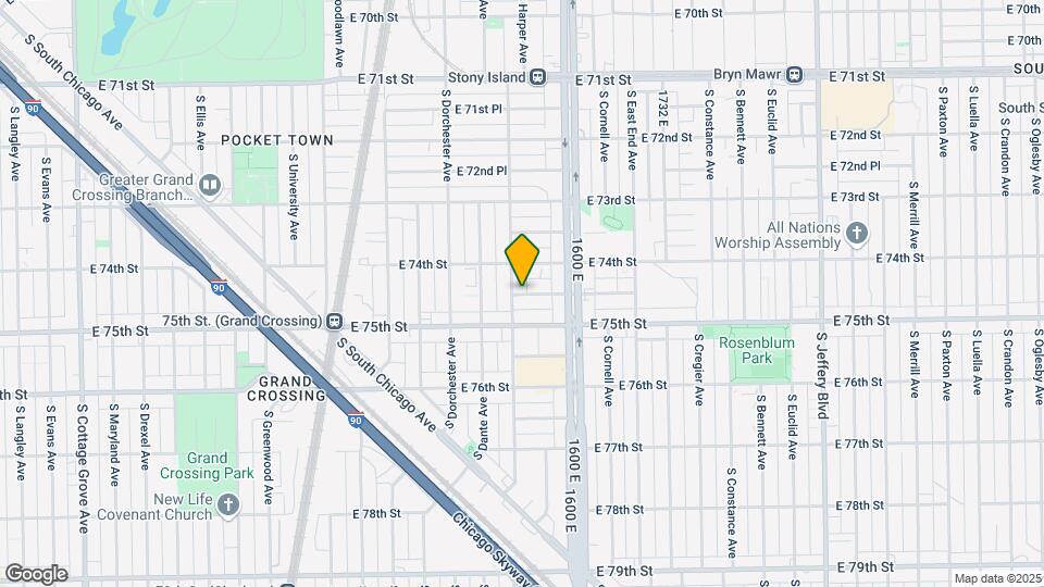 1506 E 74th Pl Map and Location Details